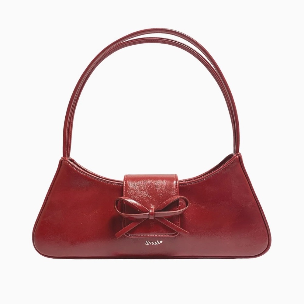NWOT TTMAB Bow Small Baguette Bag - Red